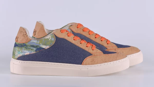 Najha Fashion blue sustainable trainers handcrafted in Portugal with recycled materials and anatomic insoles.