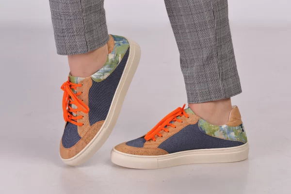 Najha Fashion women’s blue sustainable luxury sneakers, crafted shoes Europe with perfect fit and comfort.