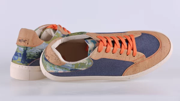 Najha Fashion blue designer sneakers with organic cotton lining, anatomic insoles, and sustainable craftsmanship