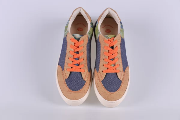 Najha Fashion blue streetwear sneakers with organic cotton lining, anatomic insoles, and sustainable luxury design.