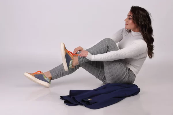 Najha Fashion women’s blue sneakers, sustainable luxury shoes with perfect winter fit and timeless design